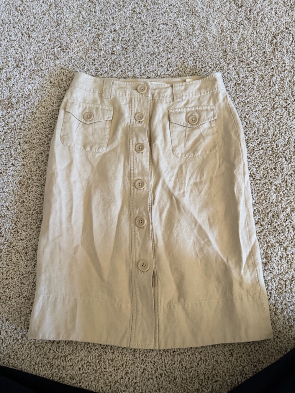 Banana Republic Beige Button-Front Pencil Skirt